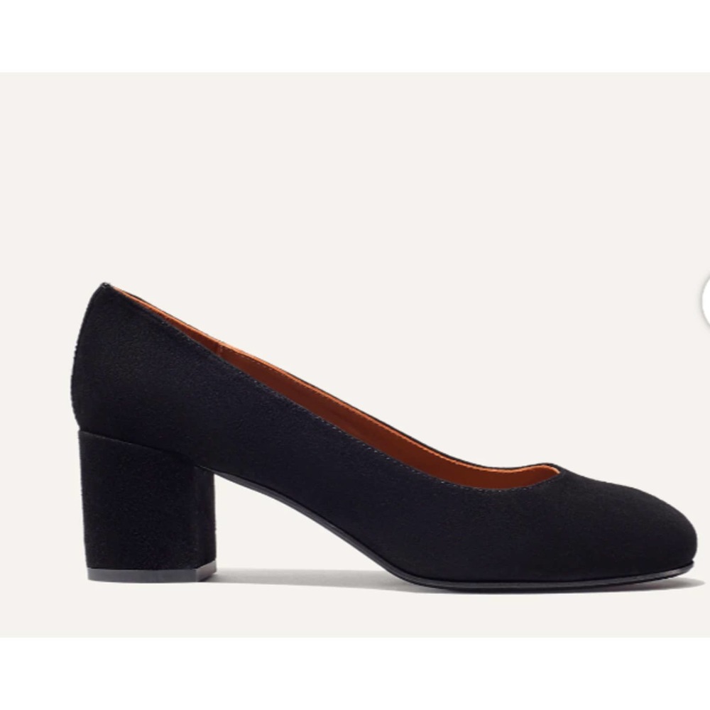 Margaux The Heel Black Suede Block Heel Shot Slip On Shoe Women's Size 38W